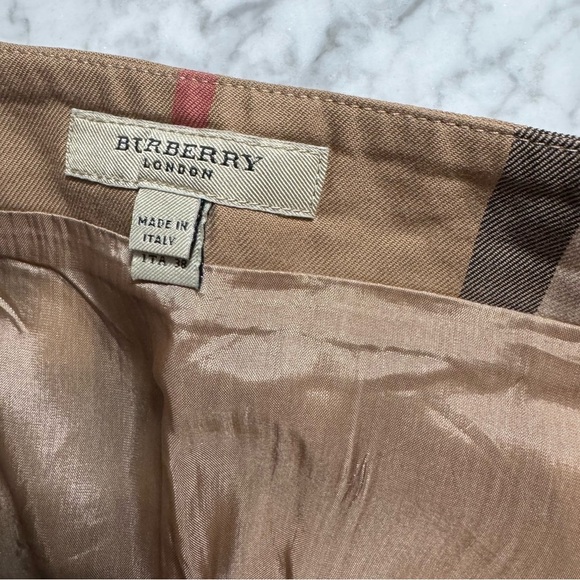 Burberry London Nova Check Tan A-Line Pleated Skirt Size 4 - Picture 6 of 16